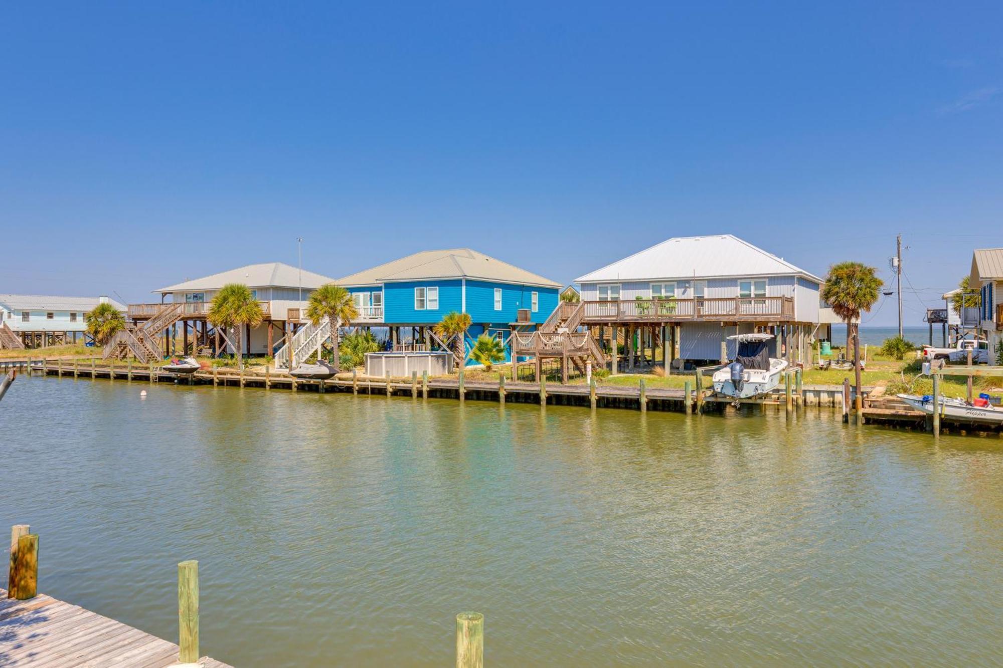 Waterfront Dauphin Island Home With Deck And Boat Dock Экстерьер фото